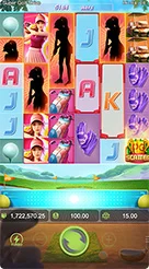 Super Golf Drive · Mengamati kemunculan simbol piala emas Scatter, bola Wild, dan siluet Mystery Symbol pada kisi reel.
