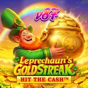Tampilan visual mesin slot Leprechaun’s Gold Streak Hit The Cash dengan tema Irlandia
